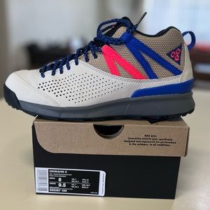 Nike ACG Okwahn II Trail Shoes. Mens size 8; Sail/ Racer-Blue Racer-Pink (w 9.5)
